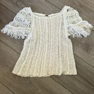 Free People Blackbird Macrame Blouse(Crochet Top) XS